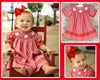 SANTA SMOCKED BISHOP RED GINGHAM