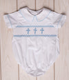 Cross Smocked Boy Collar Bubble