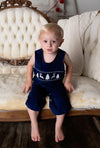 WINTER WONDERLAND SMOCKED LONGALL NAVY