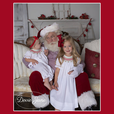 CHRISTMAS BISHOP SMOCKED DRESS WHITE